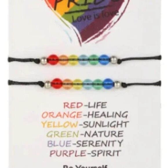 Pride Rainbow Partner Best Friend Bracelets BNWT - Picture 2 of 2